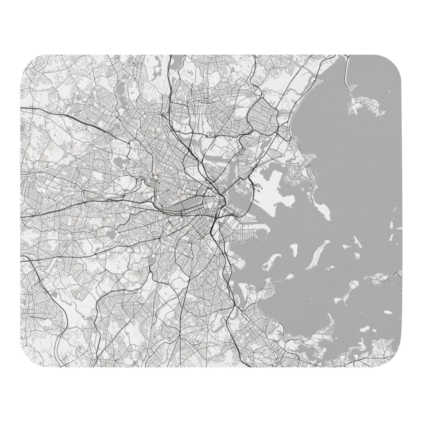 Boston White Map Mouse Pad