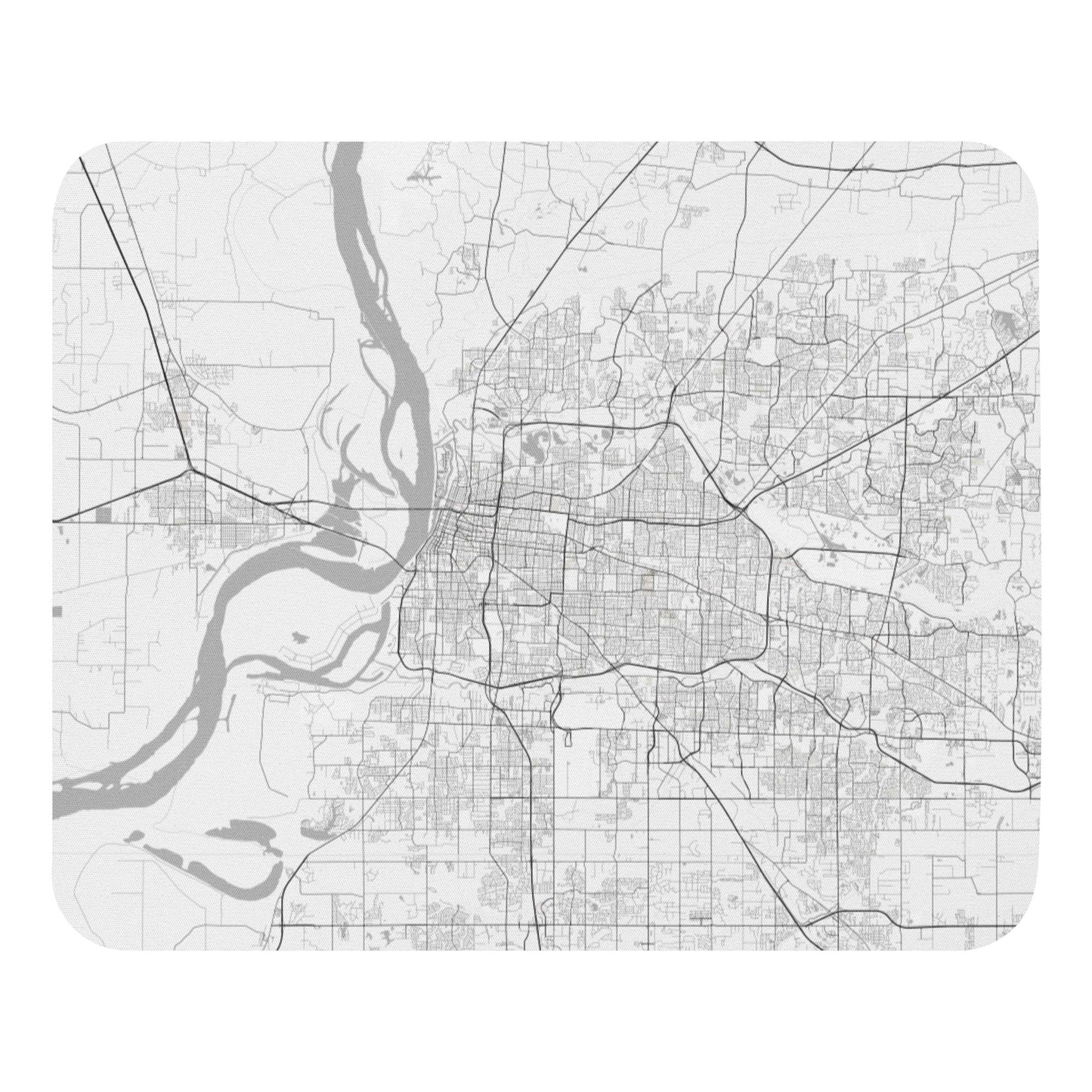 Memphis White Map Mouse Pad
