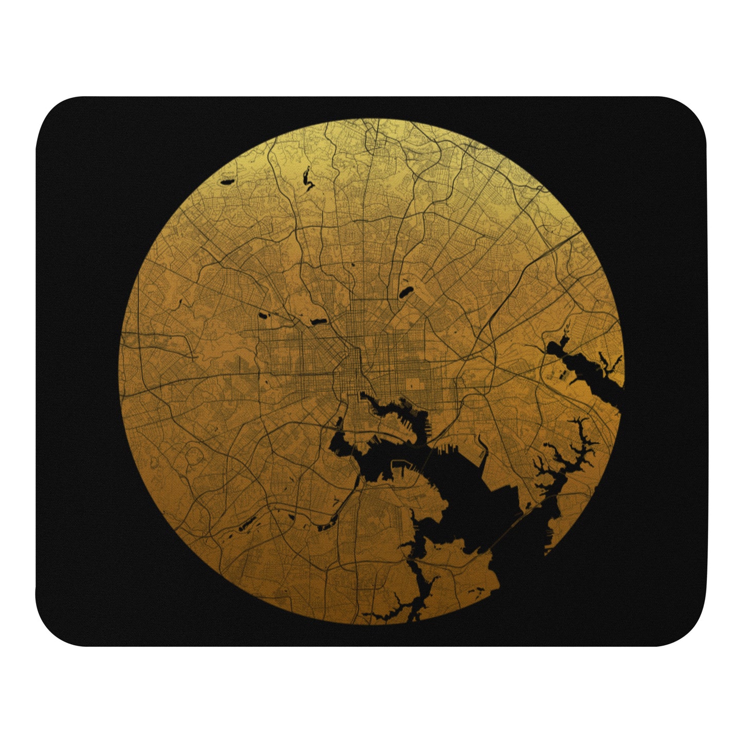 Baltimore Gold on Black Map Mouse Pad
