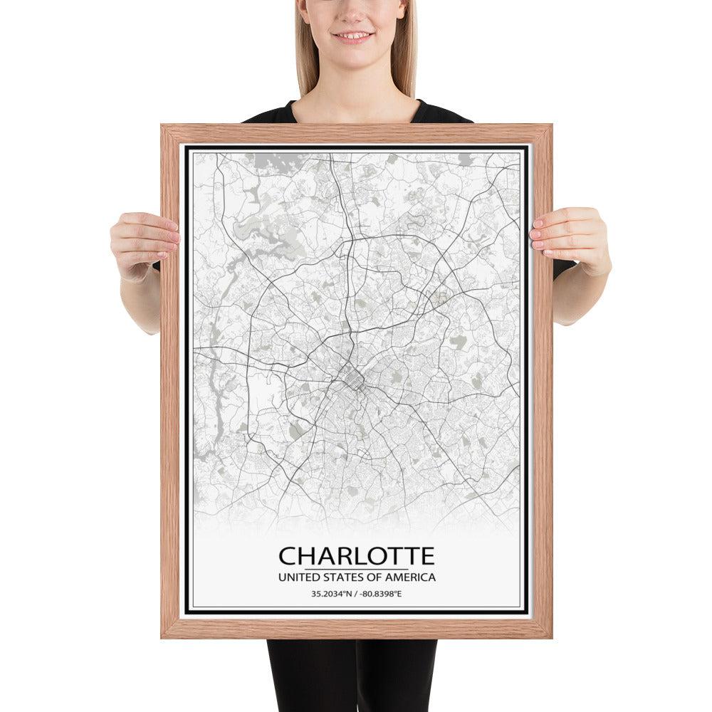 San Francisco White Framed Map