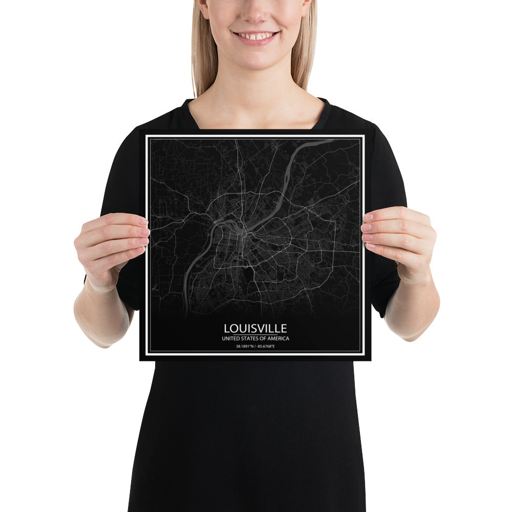 Louisville Black Paper Map