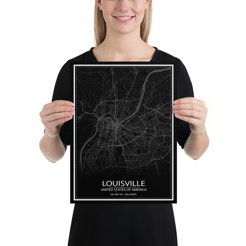 Louisville Black Paper Map