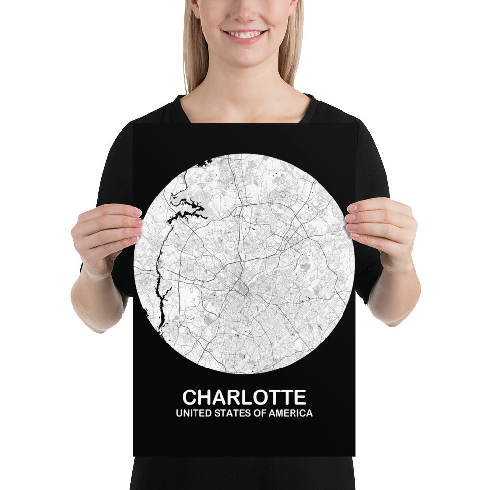 Charlotte Circular White Paper Map