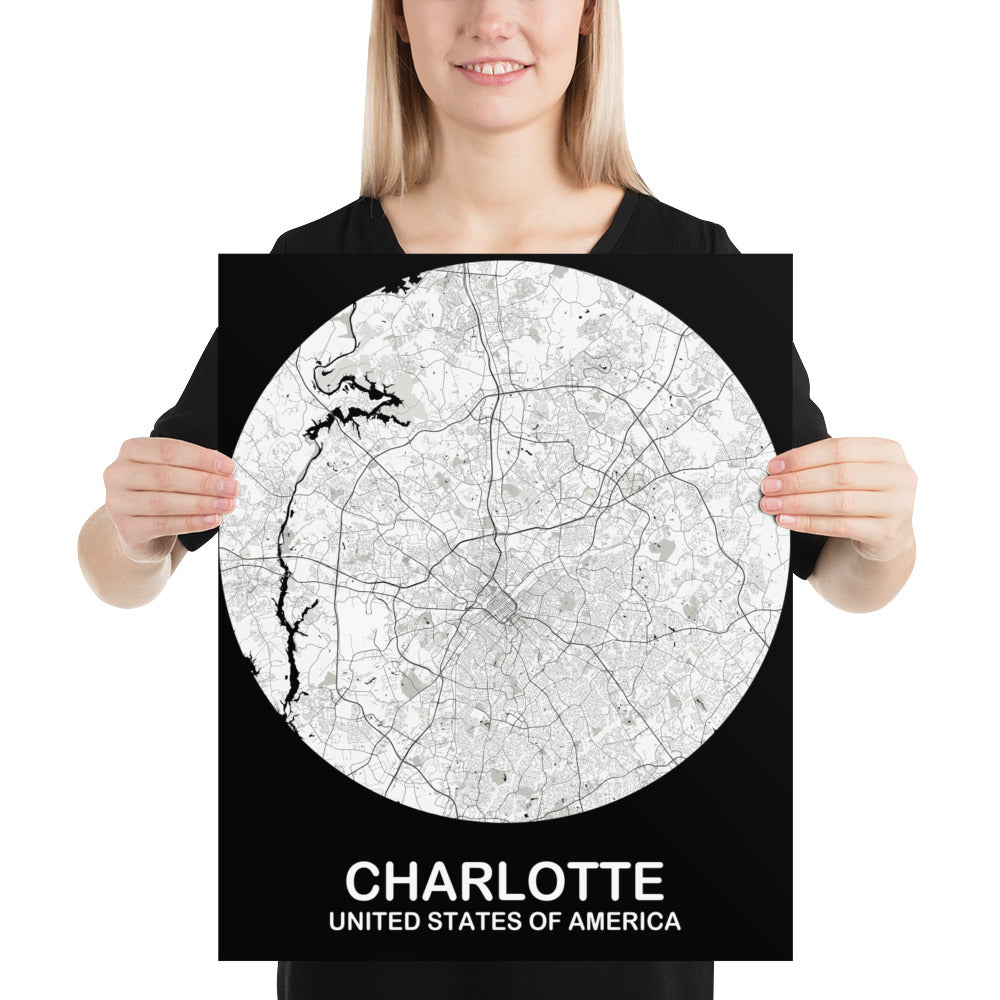 Charlotte Circular White Paper Map