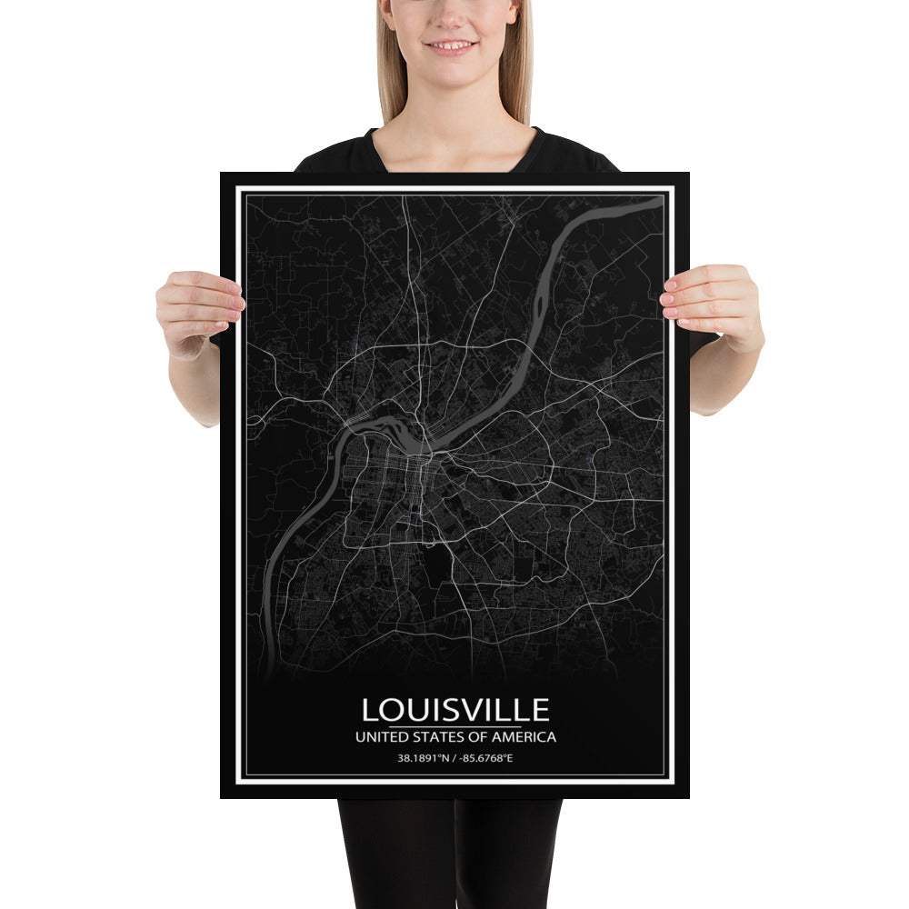 Louisville Black Paper Map