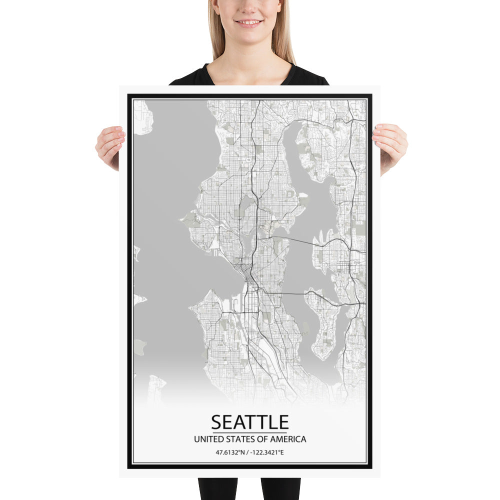 Seattle White Paper Map